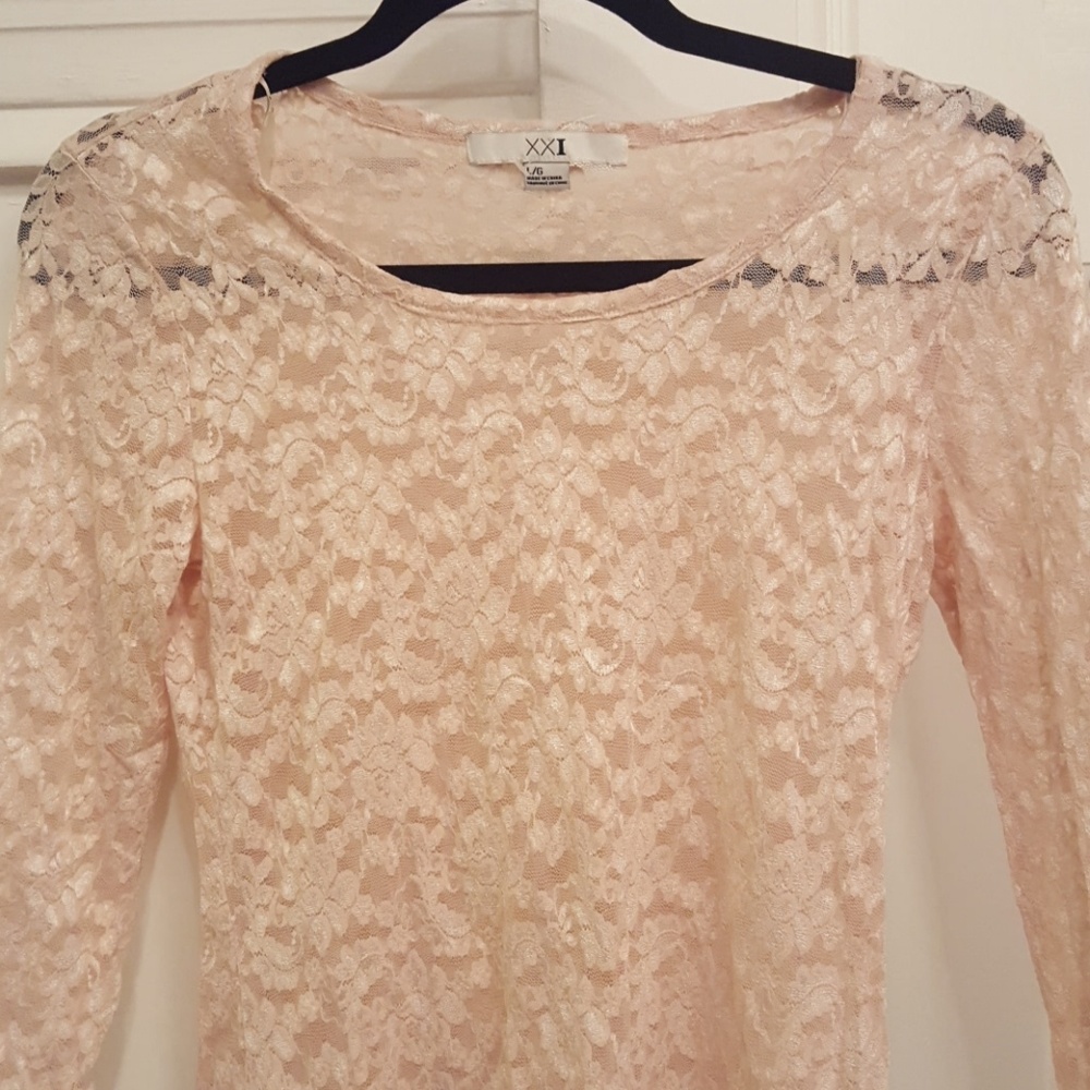 Forever 21 Peach Lace Top